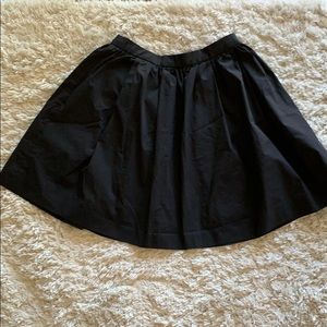 Cotton A-line black skirt